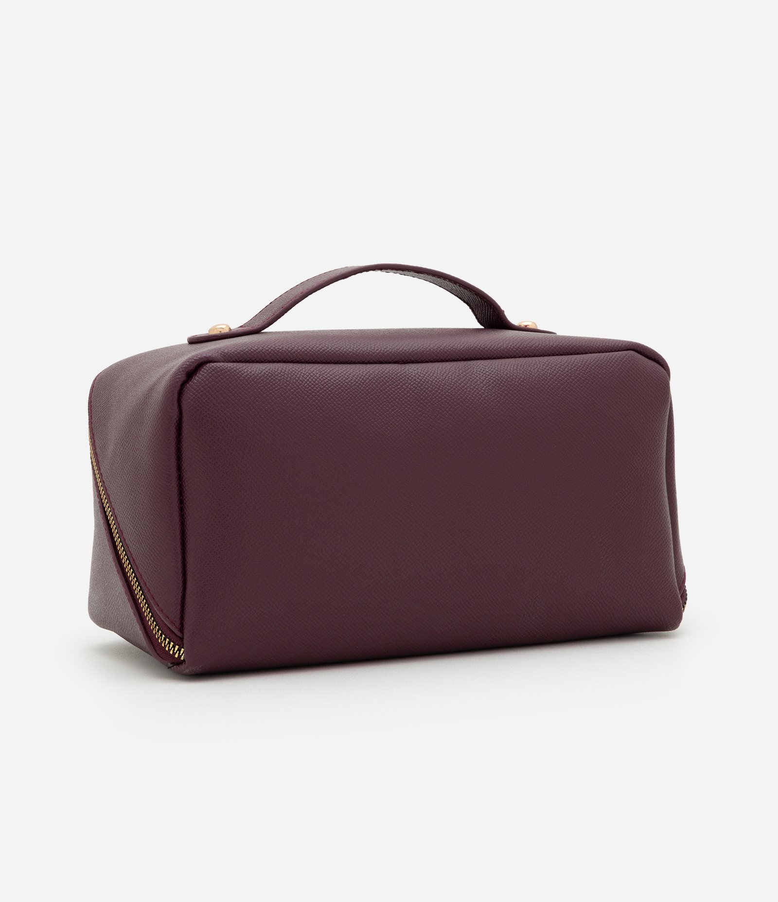 Necessaire Baú em PU com Fechamento em Zíper Vinho 3