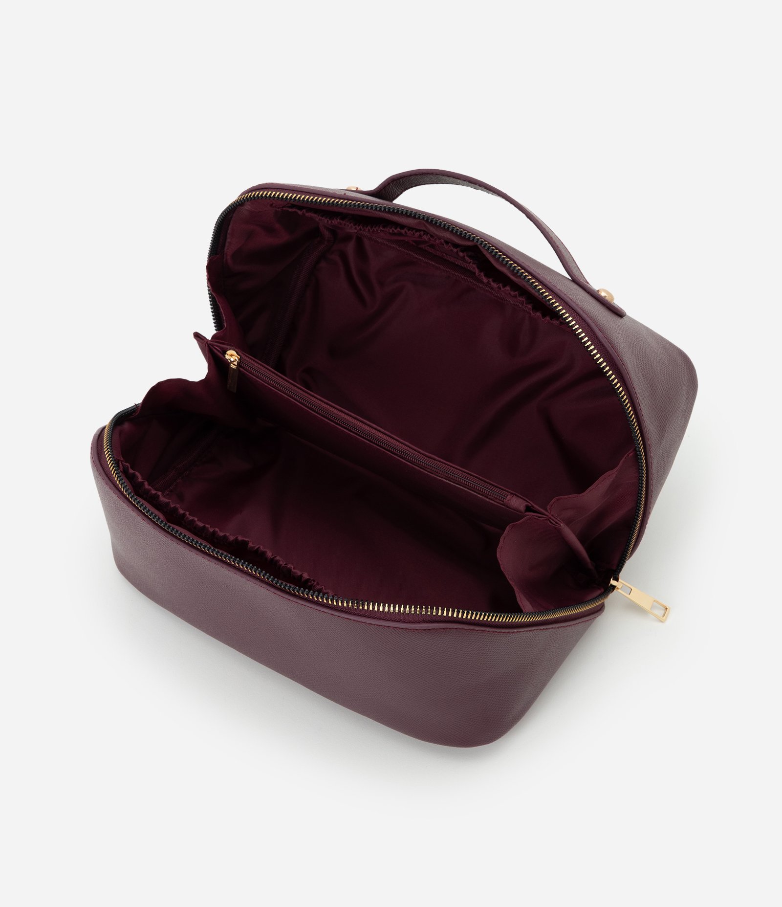 Necessaire Baú em PU com Fechamento em Zíper Vinho 5