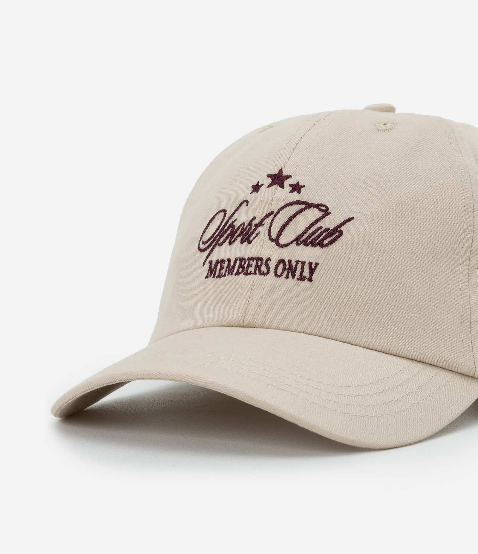 Boné Aba Curva em Sarja com Bordado Sport Club Cinza 4