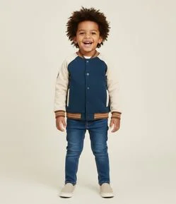 Jaqueta Infantil Bomber com Mangas Raglan – Tam 1 a 5/6 Anos