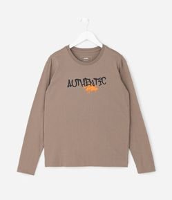 Camiseta Infantil com Estampa Authentic – Tam 5 a 14 Anos