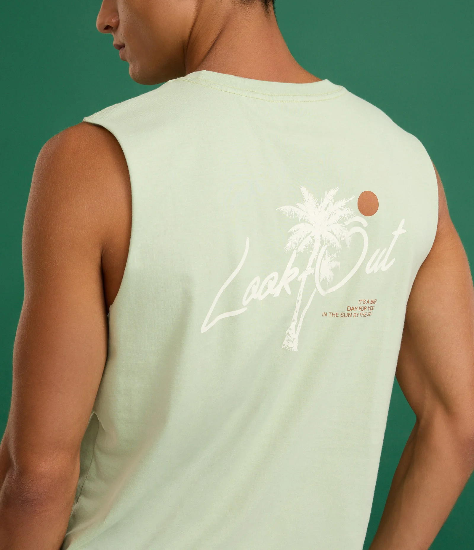 Regata Comfort em Algodão com Estampa Coqueiro Verde 3