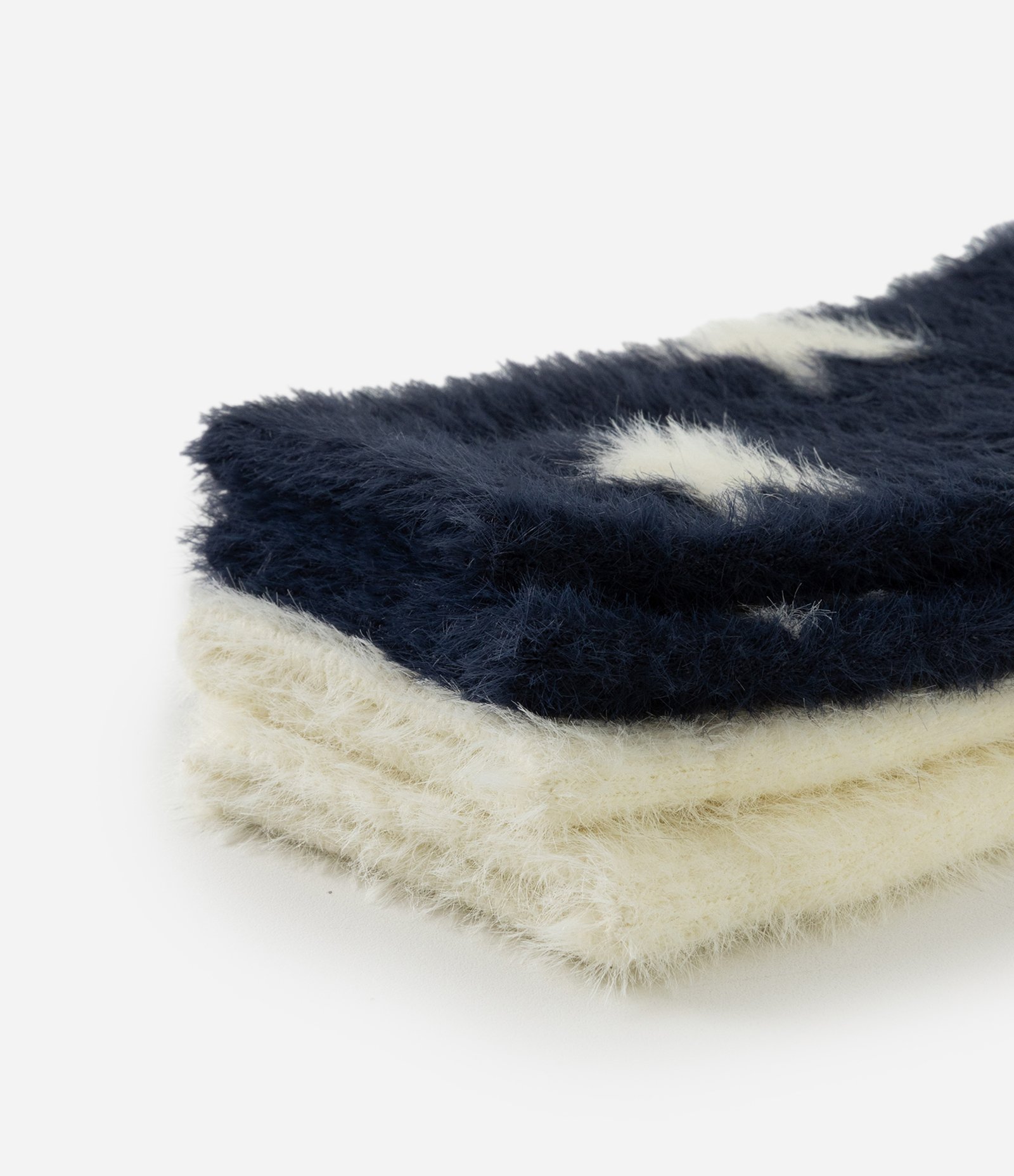 Kit 2 Meias Cano Alto com Pelo Artificial Estrelas Multicores 4