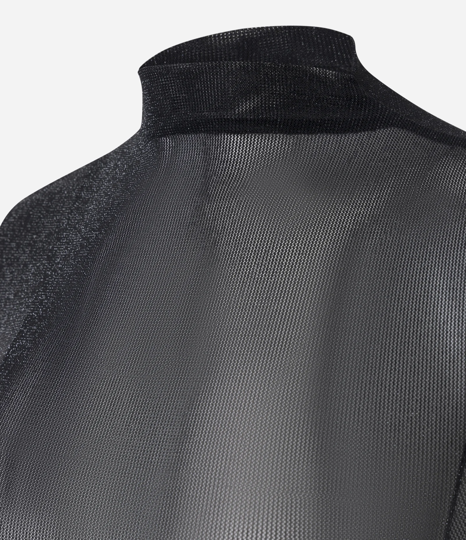 Blusa em Tule com Brilho e Gola Alta Preto 2