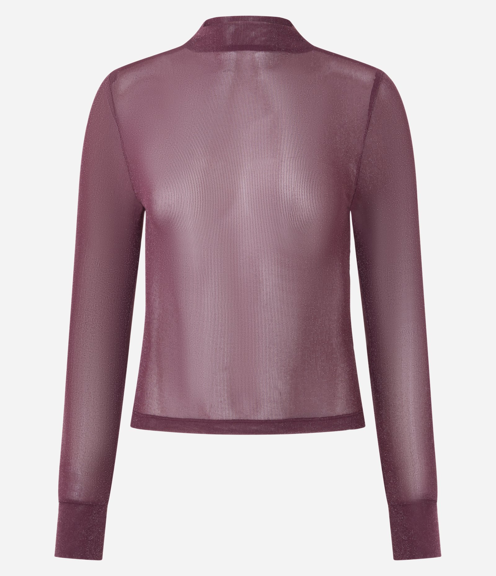 Blusa em Tule com Brilho e Gola Alta Vermelho 1