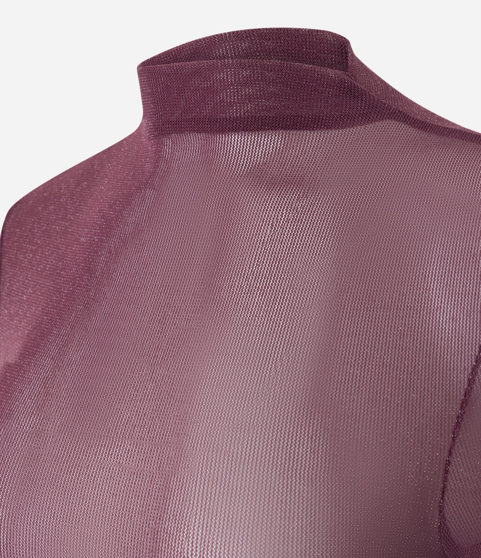 Blusa em Tule com Brilho e Gola Alta Vermelho 2