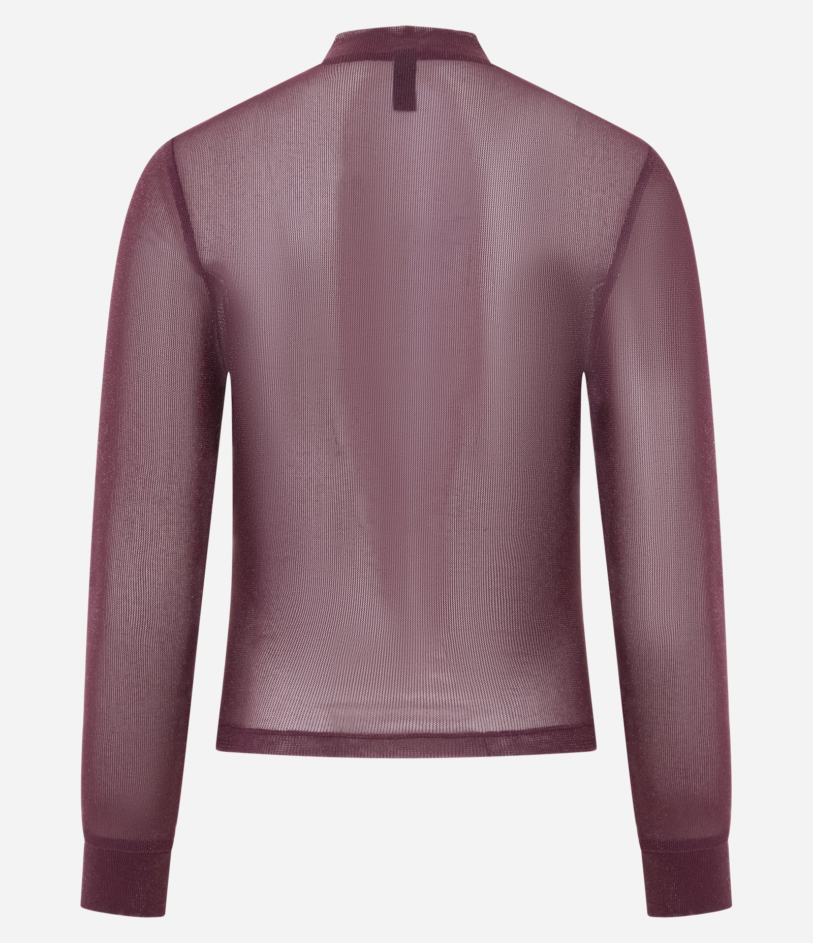 Blusa em Tule com Brilho e Gola Alta Vermelho 3