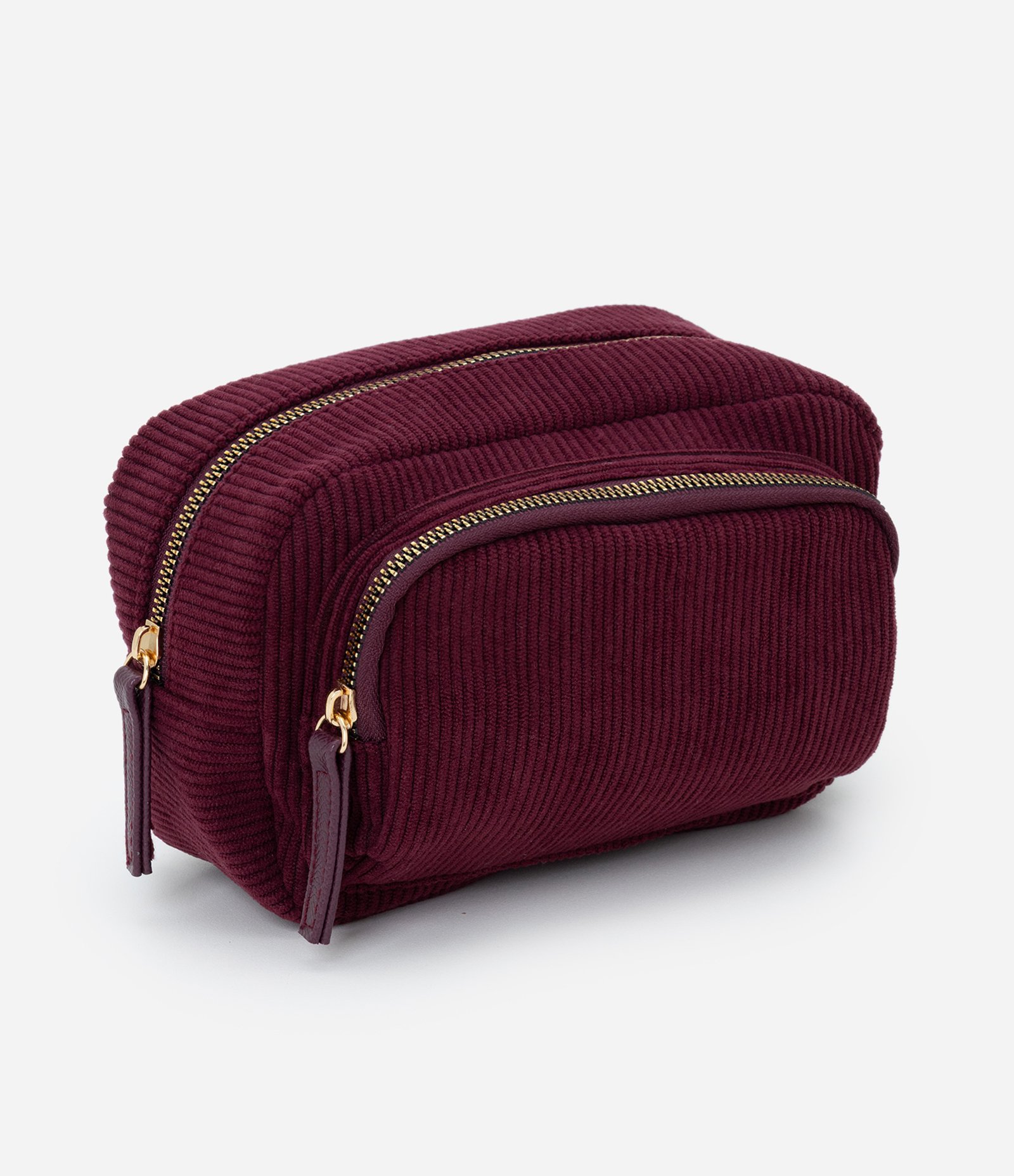 Nécessaire Retangular Média com Textura Aveludada Vinho 1