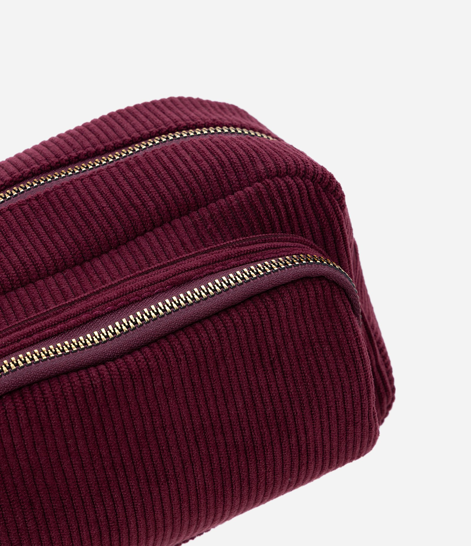 Nécessaire Retangular Média com Textura Aveludada Vinho 4