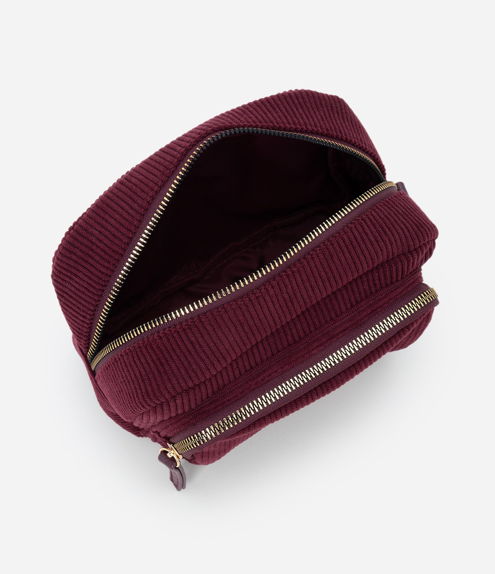 Nécessaire Retangular Média com Textura Aveludada Vinho 5