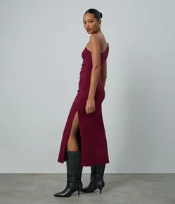 Vestido Midi Ombro Único em Bengaline