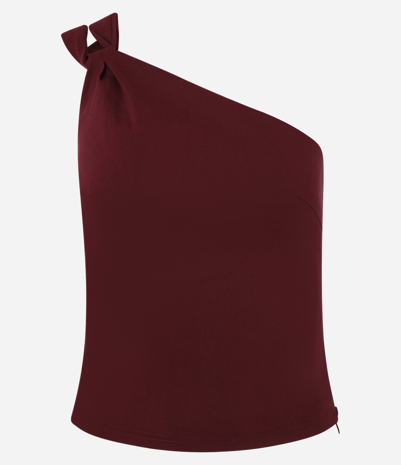 Blusa Ombro Único em Bengaline com Alça Dupla Vinho 5