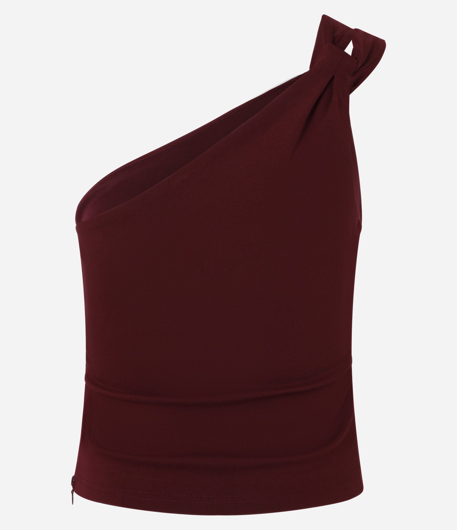 Blusa Ombro Único em Bengaline com Alça Dupla Vinho 6