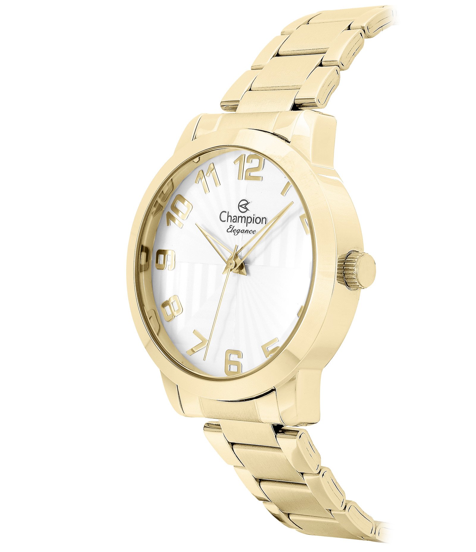Kit Relógio Analógico Aço Champion Dourado 2