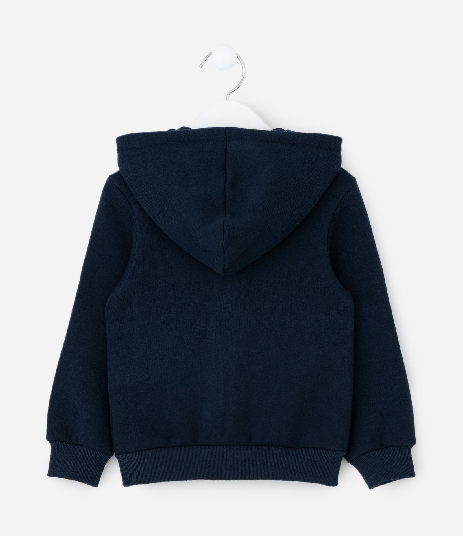 Casaco Infantil em Moletom com Capuz e Bordado de Flor - Tam1 a 6 anos Azul 3