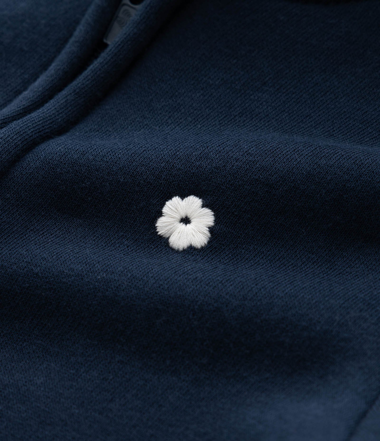 Casaco Infantil em Moletom com Capuz e Bordado de Flor - Tam1 a 6 anos Azul 6