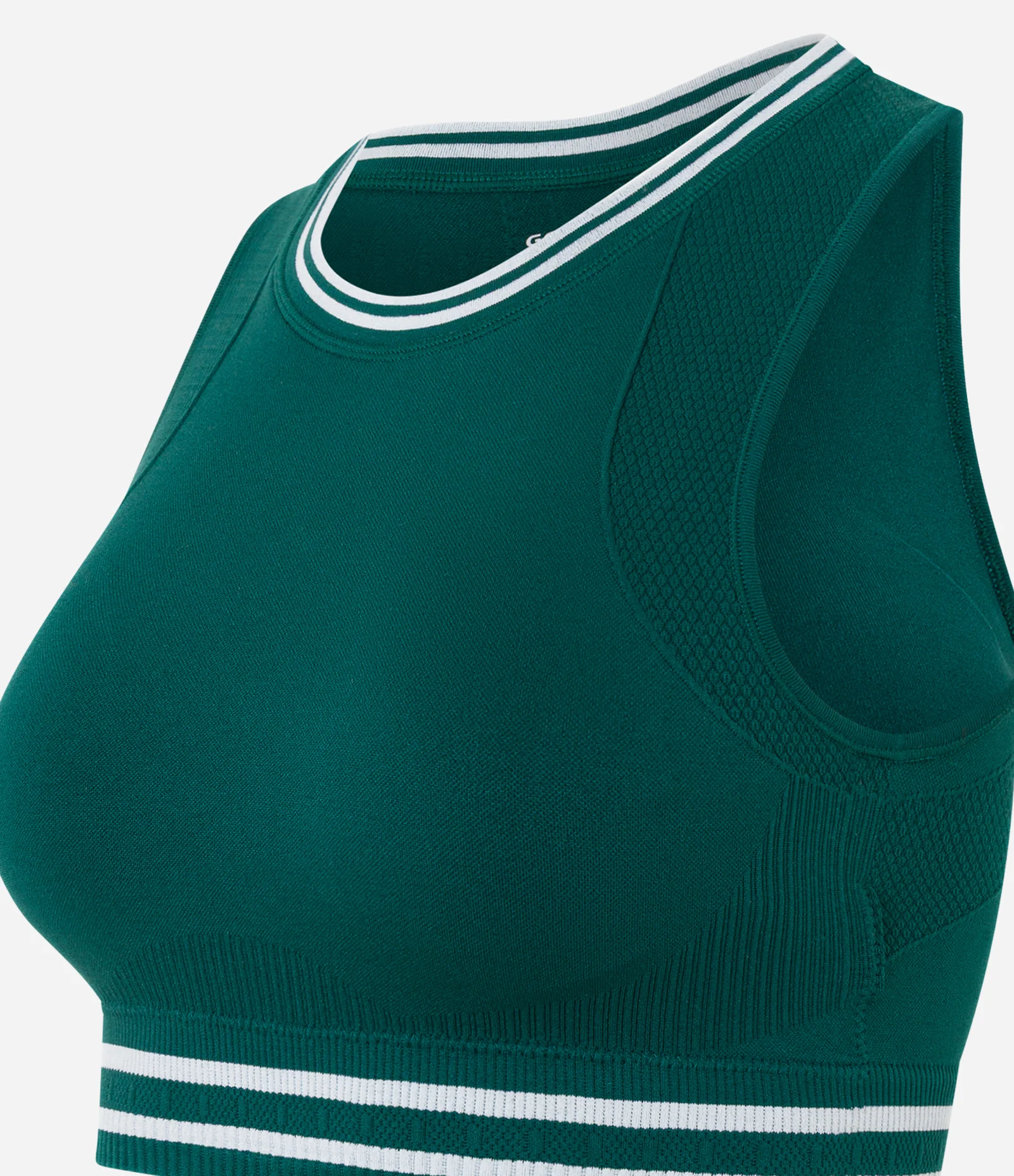 Top Esportivo Alongado com Listras Contrastantes e Seamless Verde 2