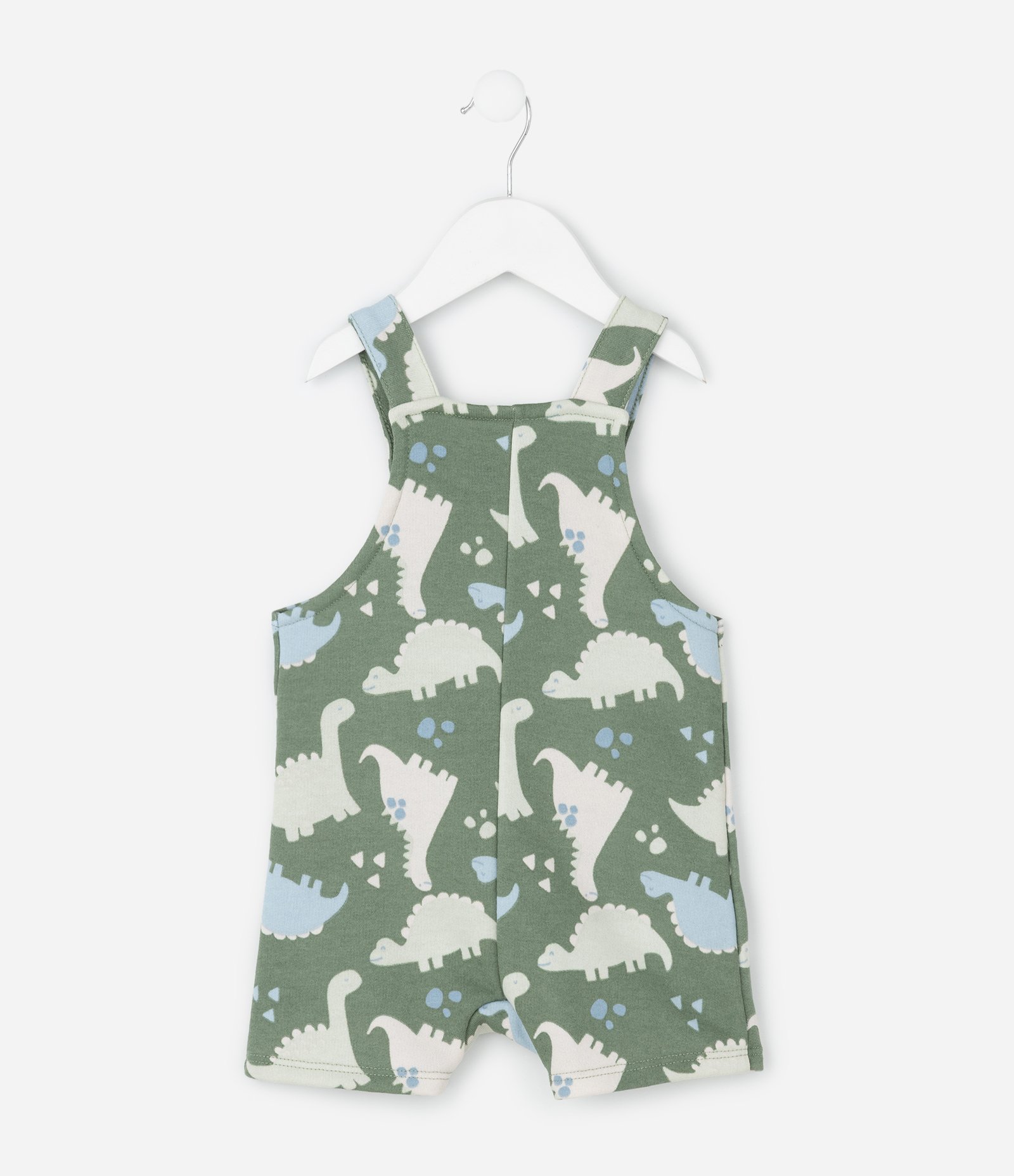 Jardineira Infantil em Moletom com Estampa de Dinossauros – Tam 0 a 18 Meses Verde 3