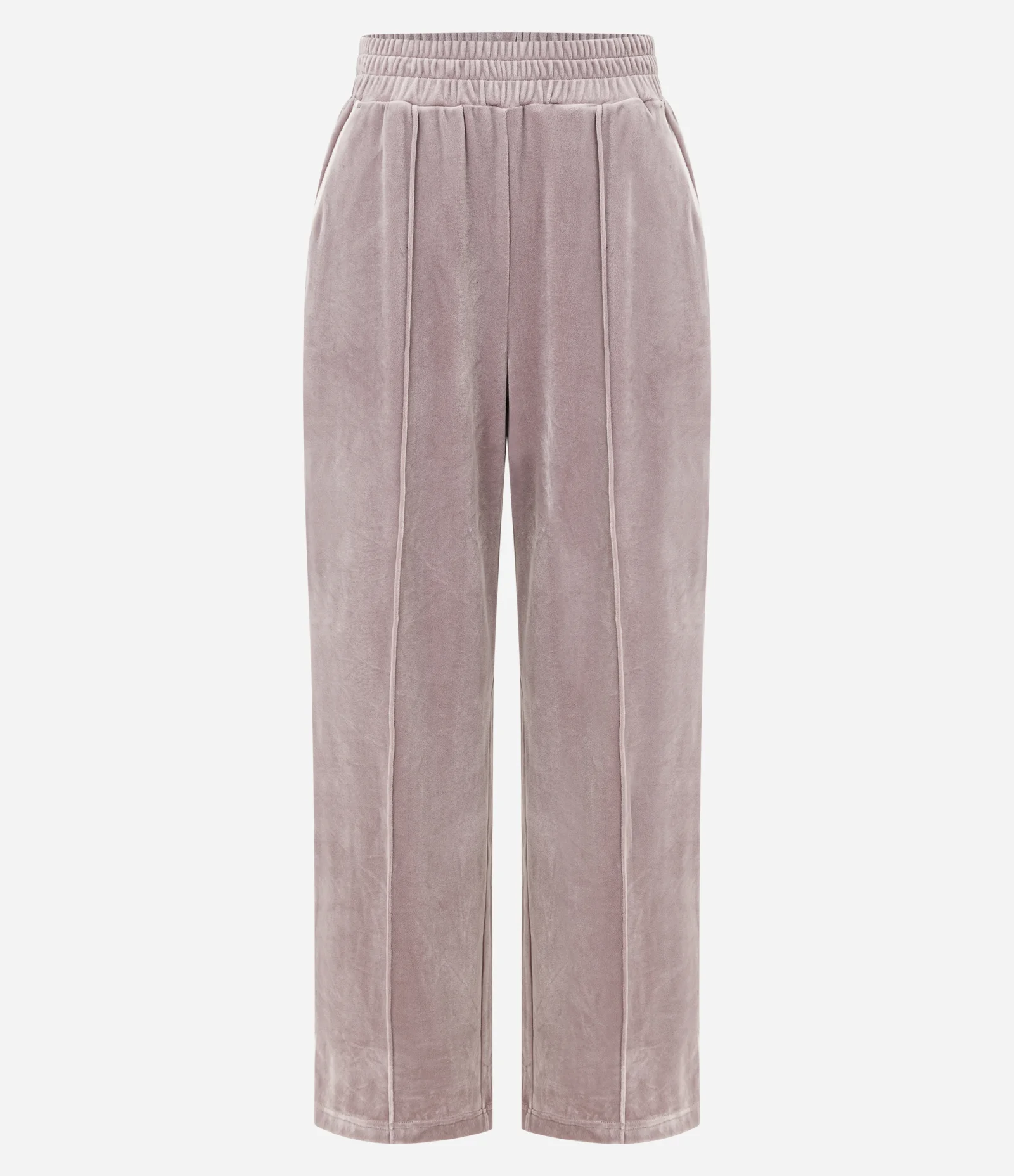 Calça Esportiva Reta em Plush com Piping Contrastante Rosa 5