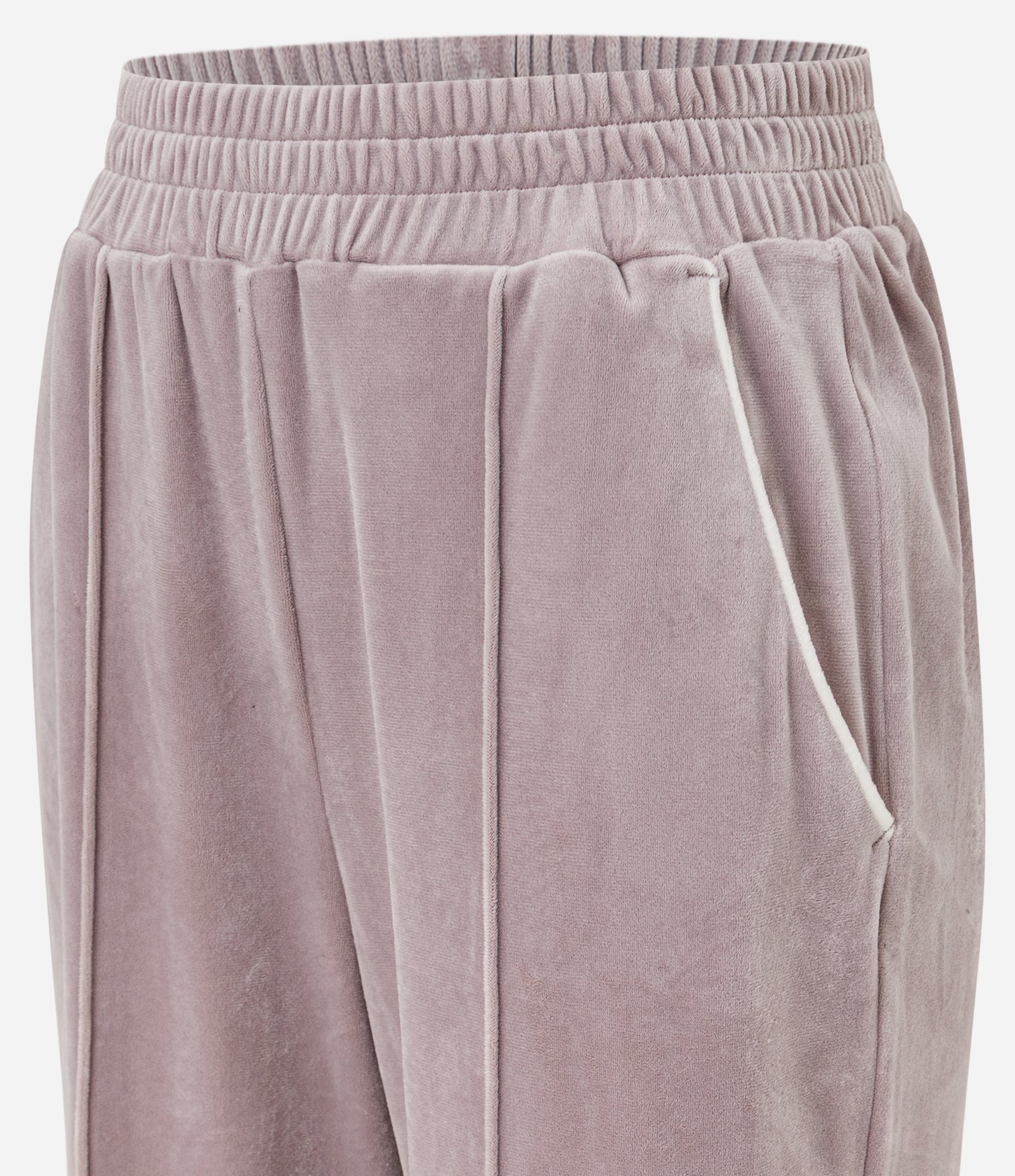 Calça Esportiva Reta em Plush com Piping Contrastante Rosa 6
