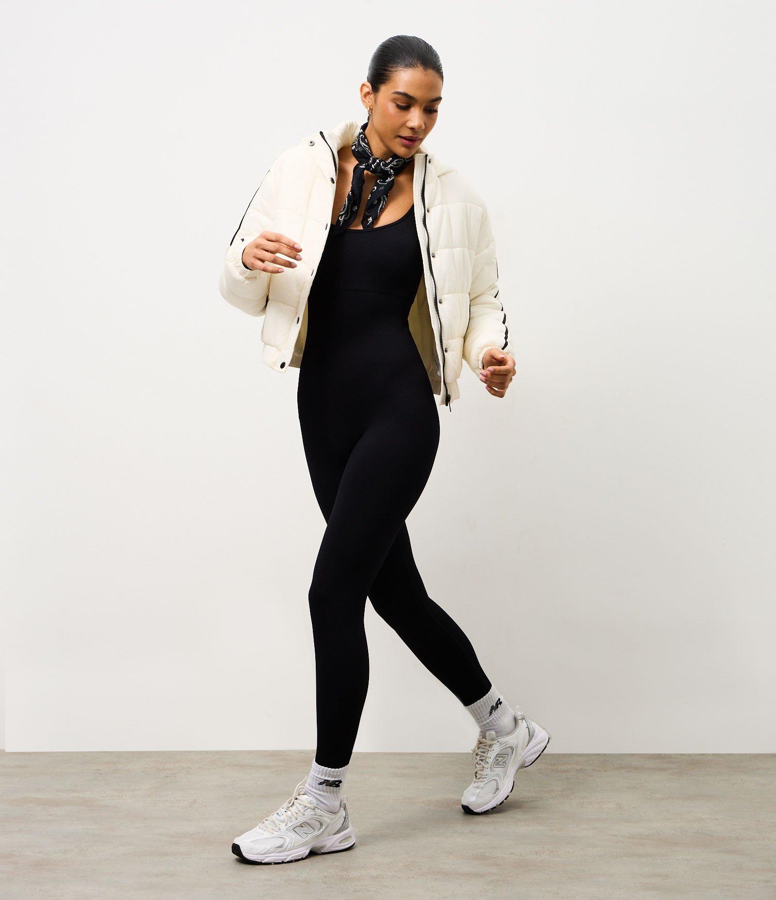 Macacão Esportivo Longo em Poliamida Seamless Preto 2