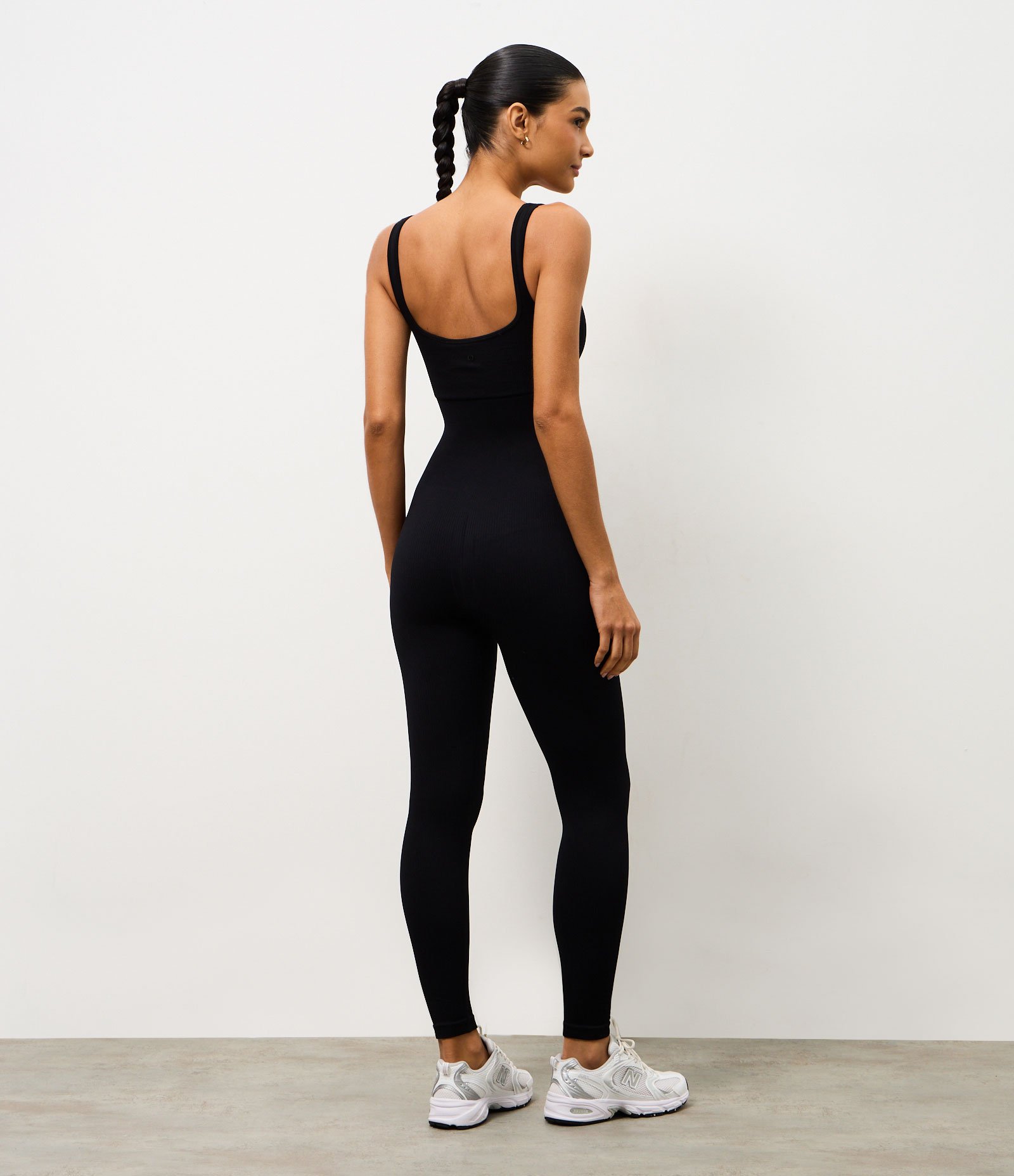 Macacão Esportivo Longo em Poliamida Seamless Preto 5