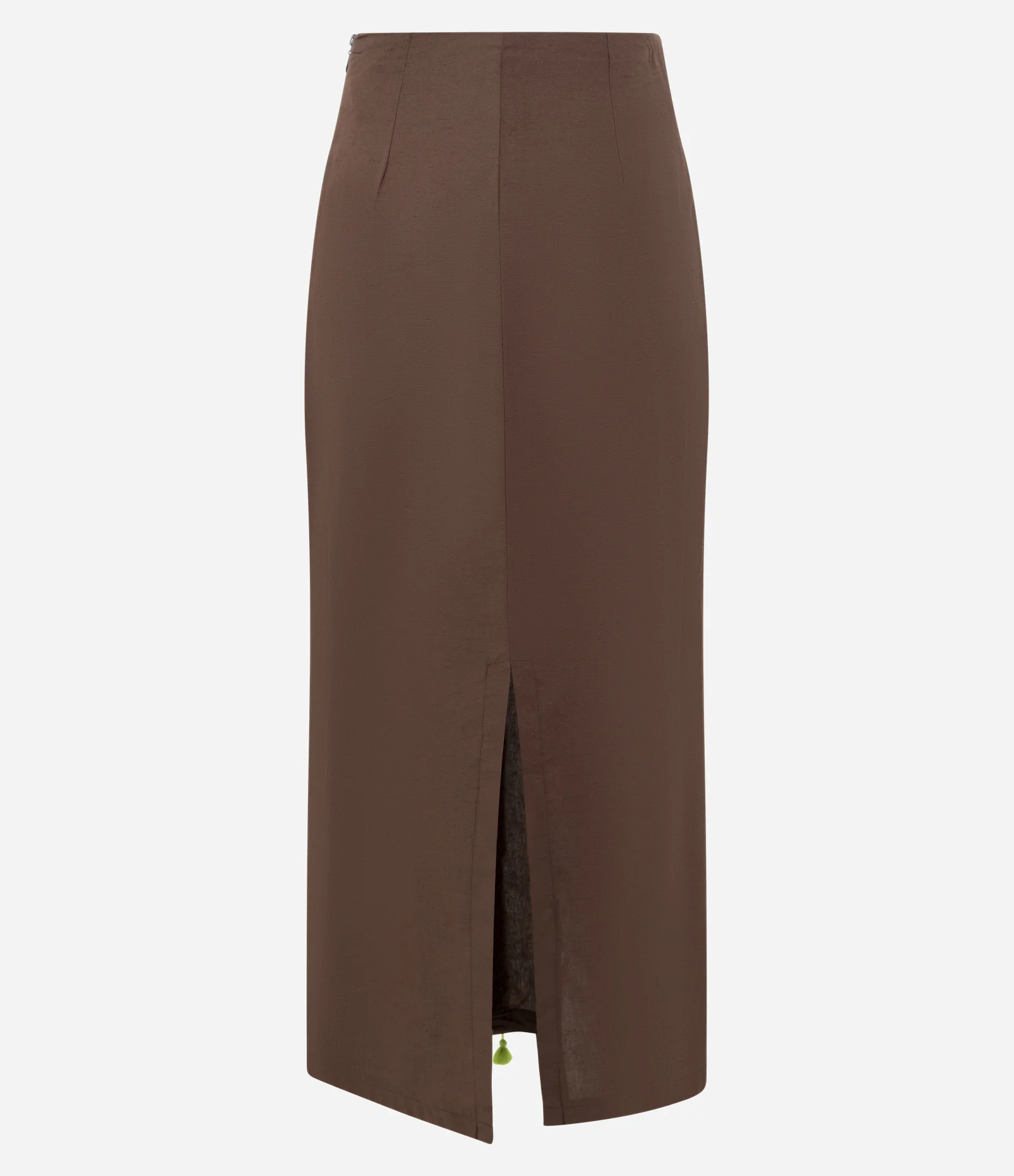 Saia Longa em Viscolinho com Aviamento de Cordas Marrom 6