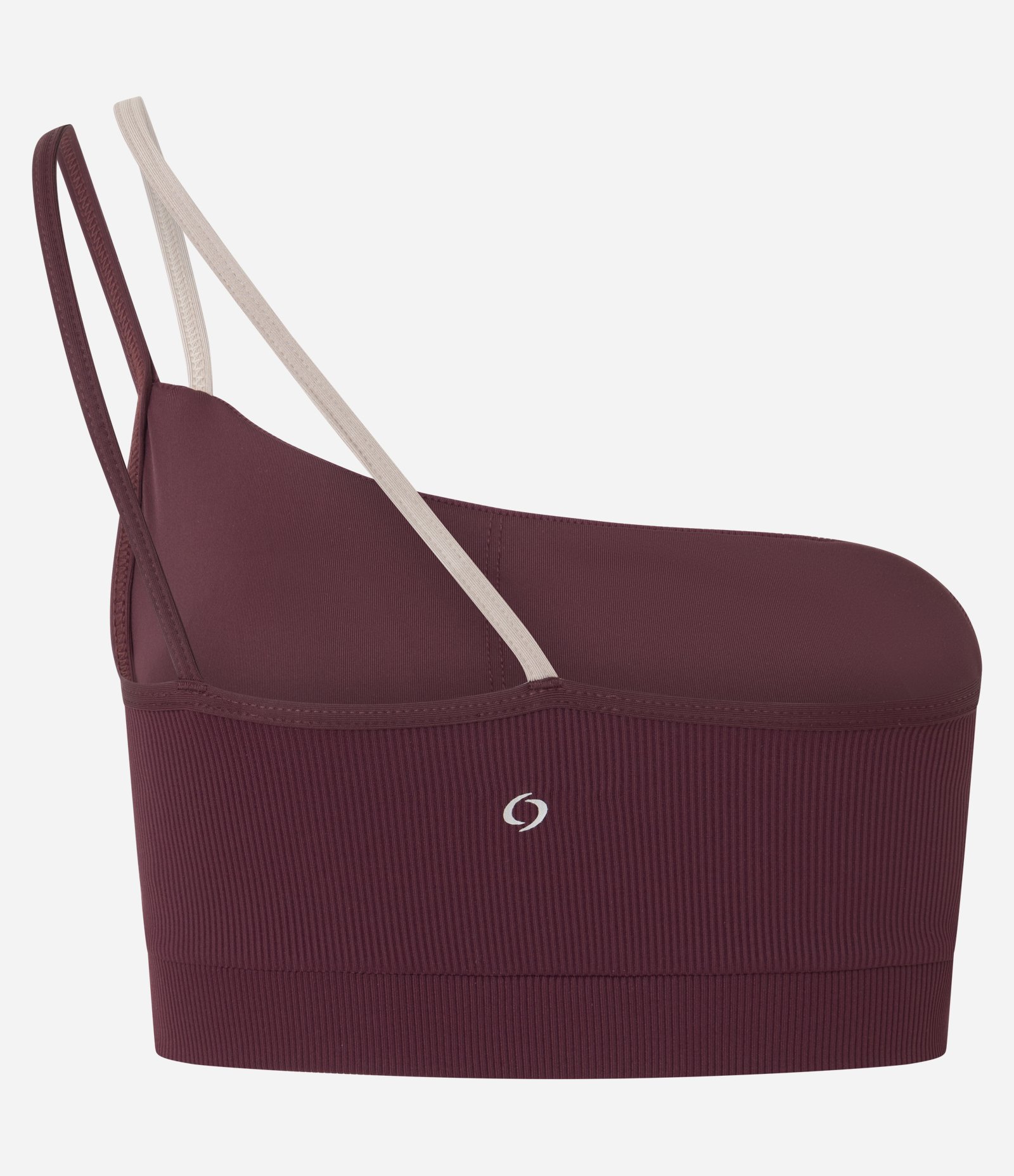 Top Ombro Único Esportivo em Microfibra Canelada Vinho 7