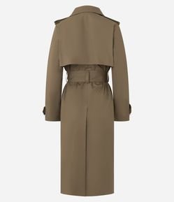 Trench Coat Alongado em Gabardine com Faixa para Amarração
