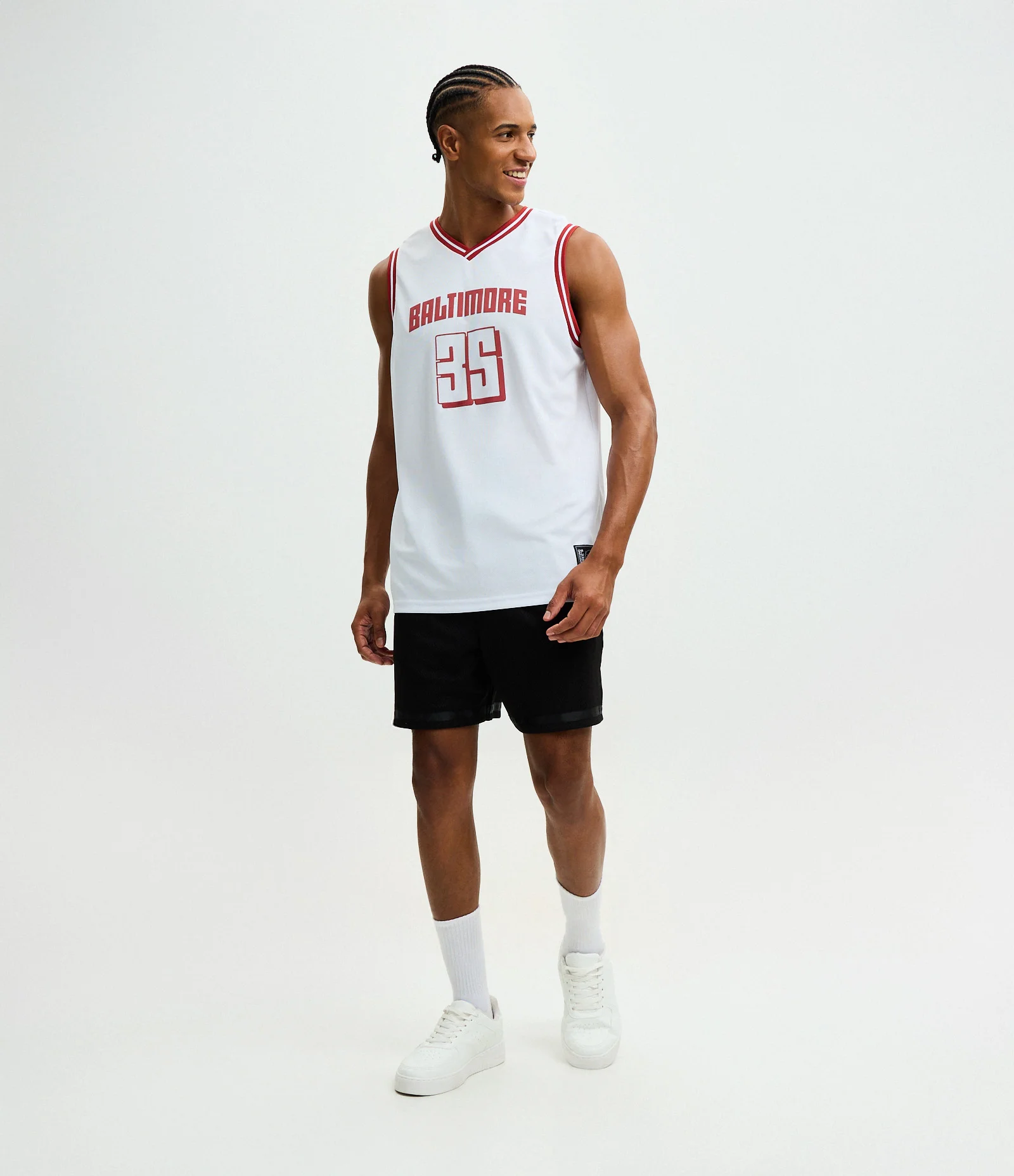 Regata Basquete em Tecnologia Dry com Estampa Baltimore Branco 2