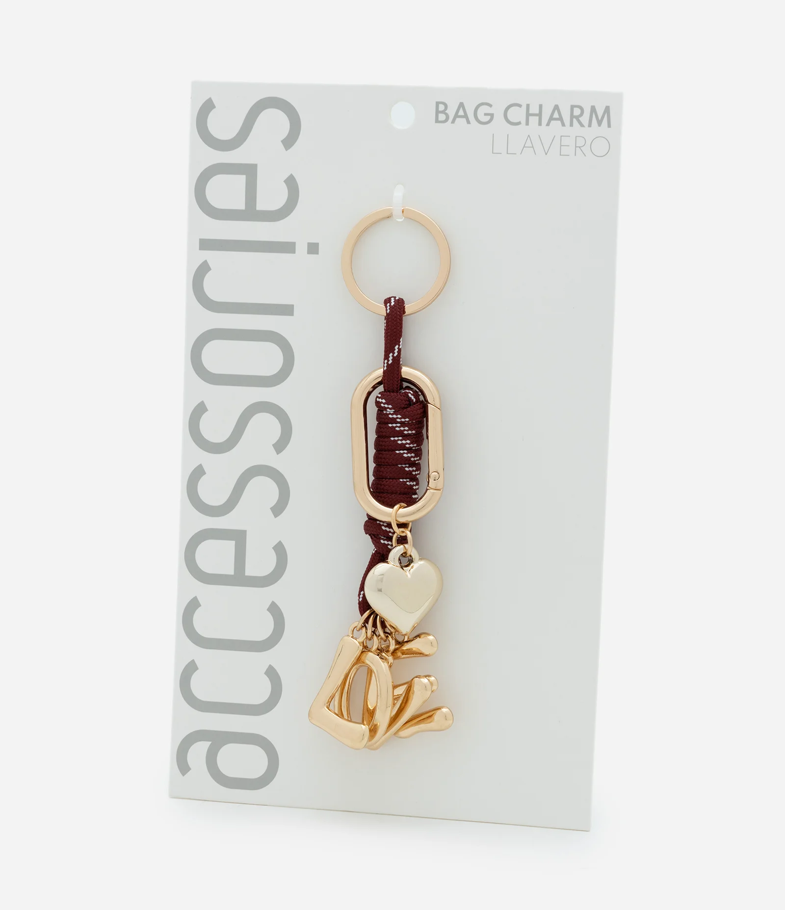 Chaveiro com Pingente de Coração e Letras Love Dourado 2