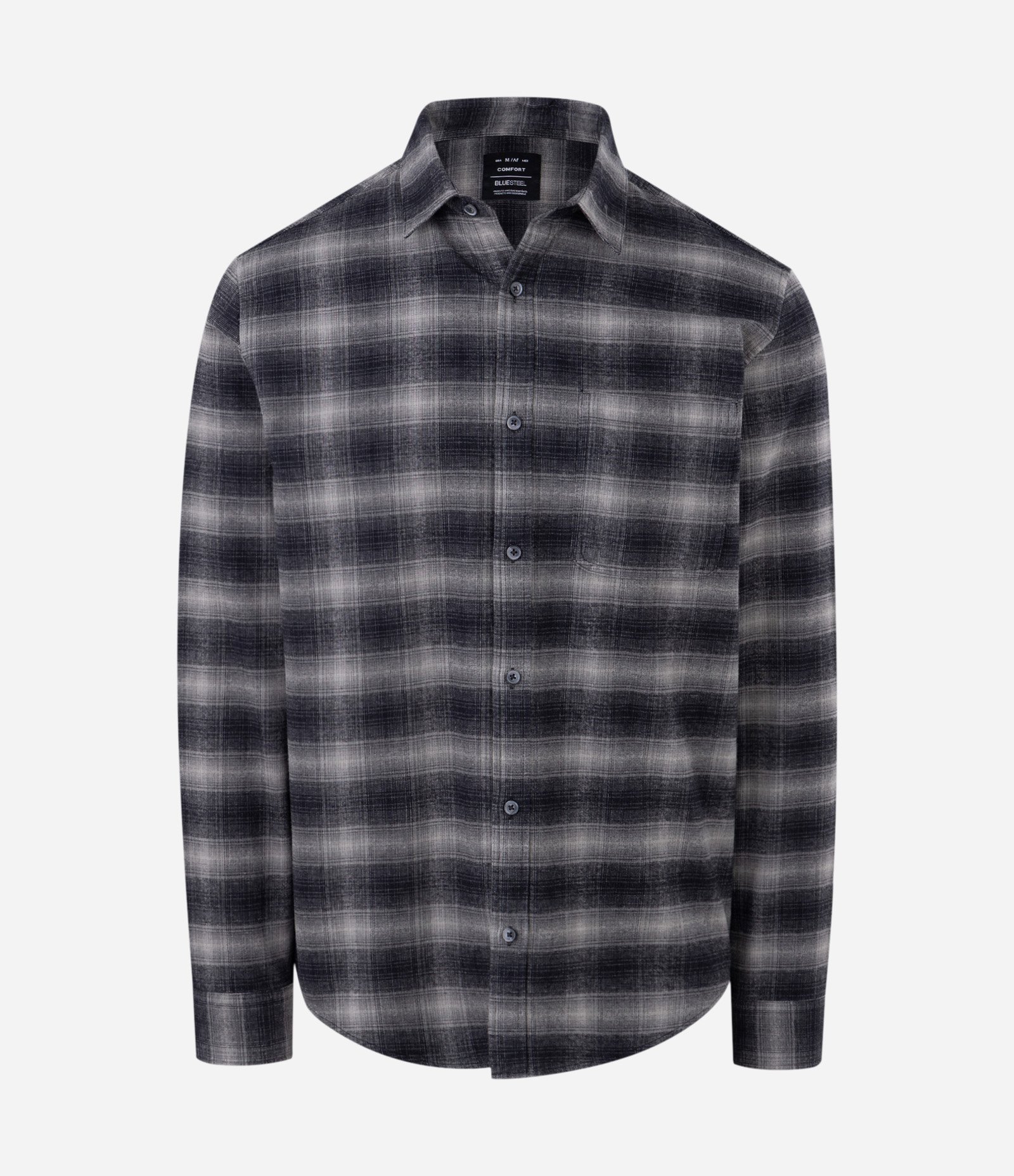 Camisa Comfort em Flanela com Estampa Xadrez Cinza 5