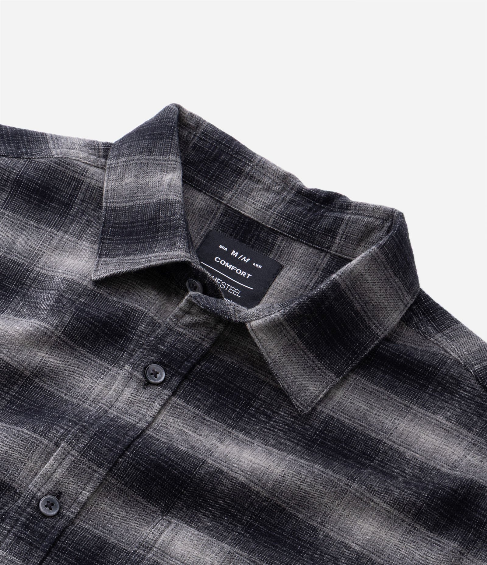 Camisa Comfort em Flanela com Estampa Xadrez Cinza 11