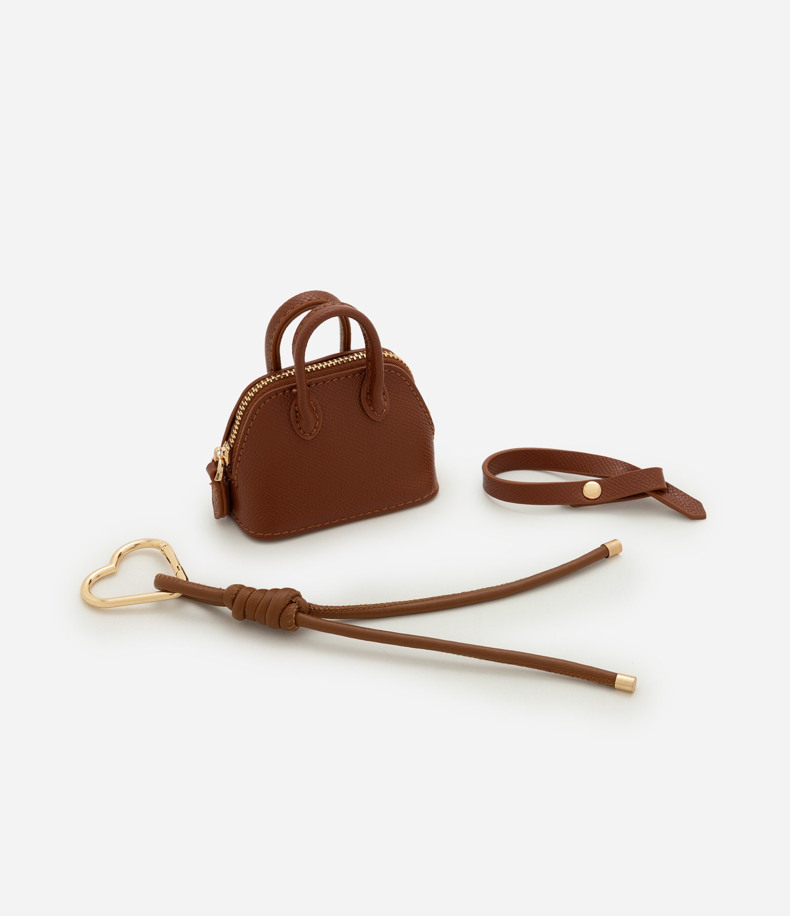 Chaveiro em PU com Formato de Bolsa Marrom 3