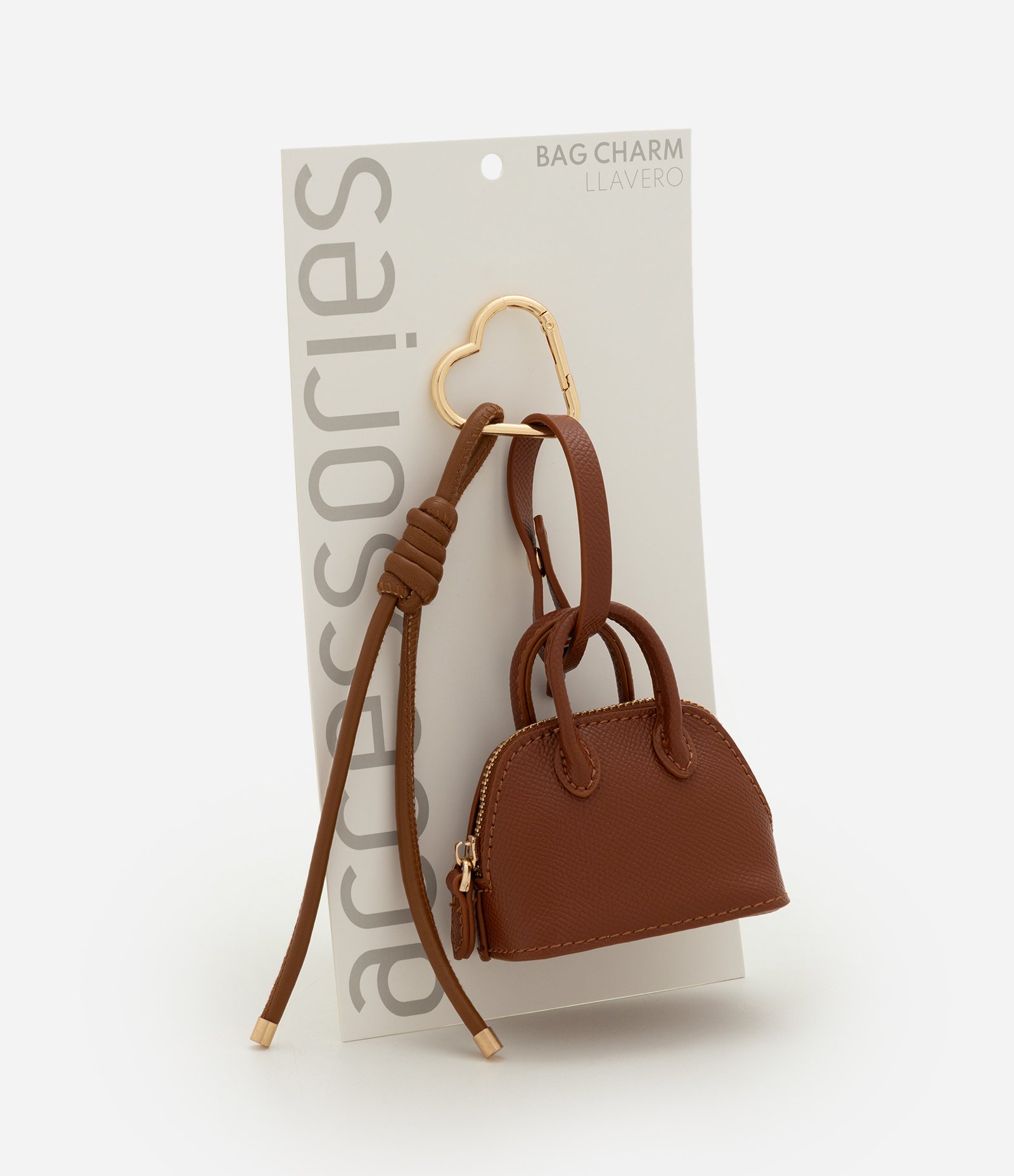 Chaveiro em PU com Formato de Bolsa Marrom 5