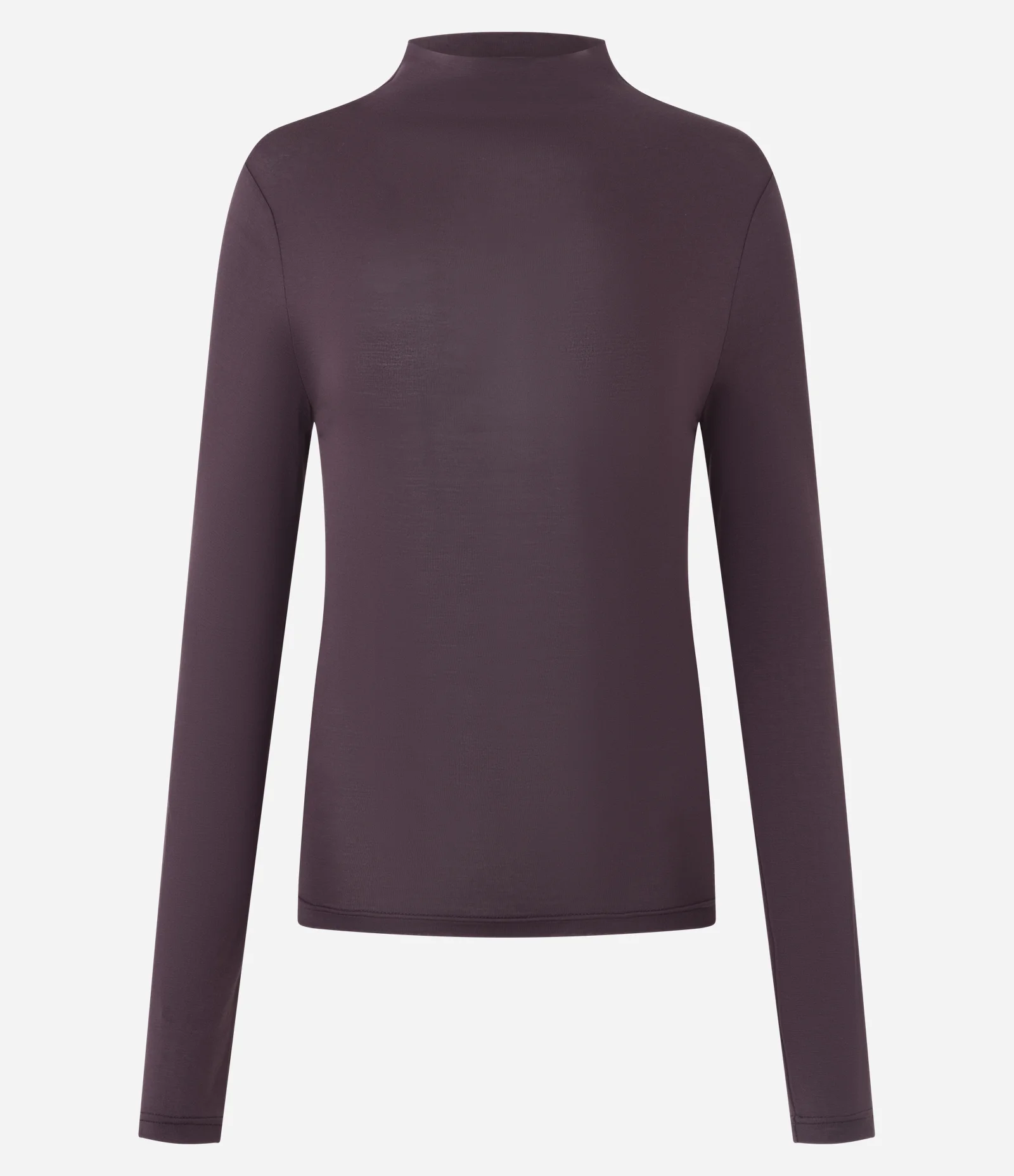 Blusa Básica Manga Longa em Modal com Gola Alta Marrom Claro 1