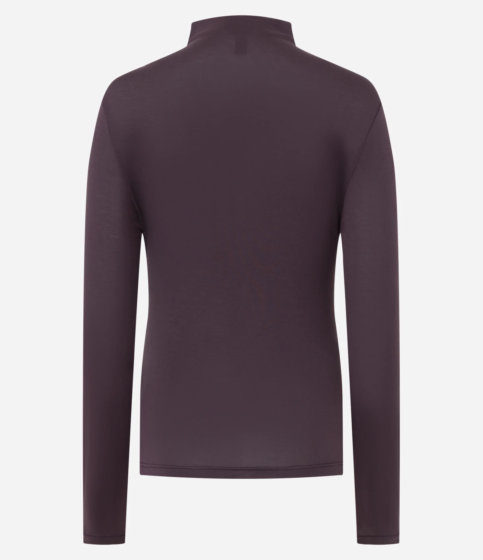 Blusa Básica Manga Longa em Modal com Gola Alta Marrom Claro 2