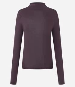 Blusa Básica Manga Longa em Modal com Gola Alta