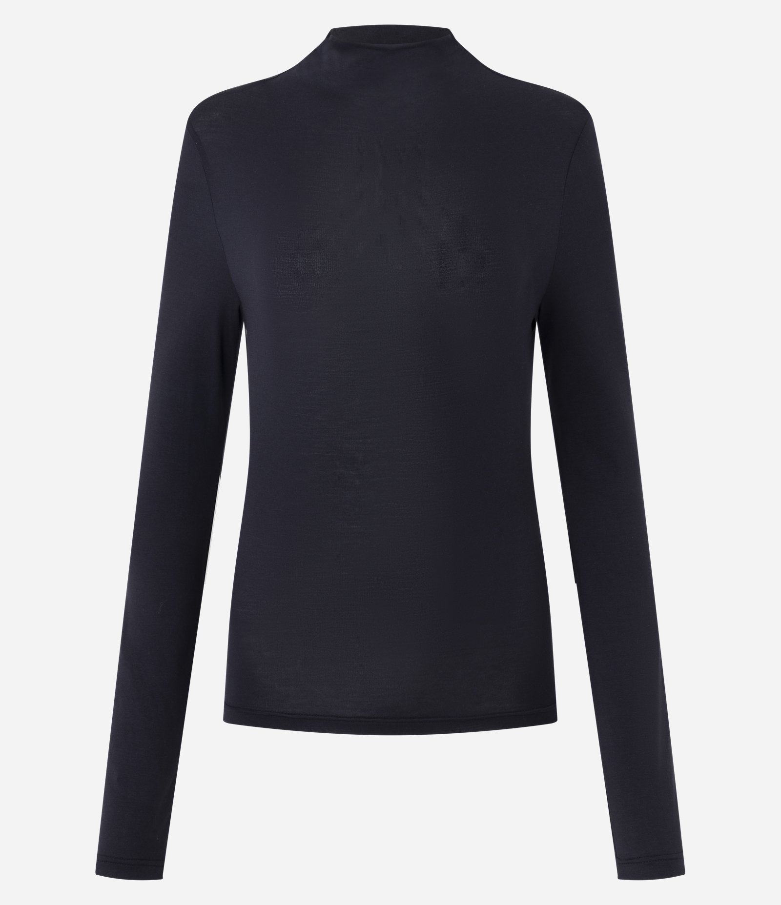 Blusa Básica Manga Longa em Modal com Gola Alta Preto 5