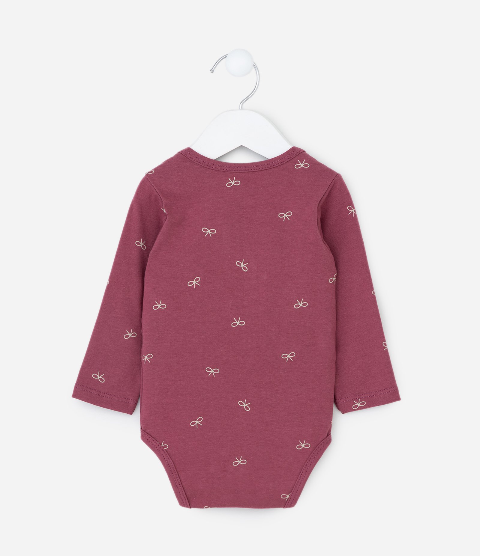 Body Infantil com Estampa de Coelhinho e Lacinhos – Tam 0 a 18 Meses Rosa Ameixa 3