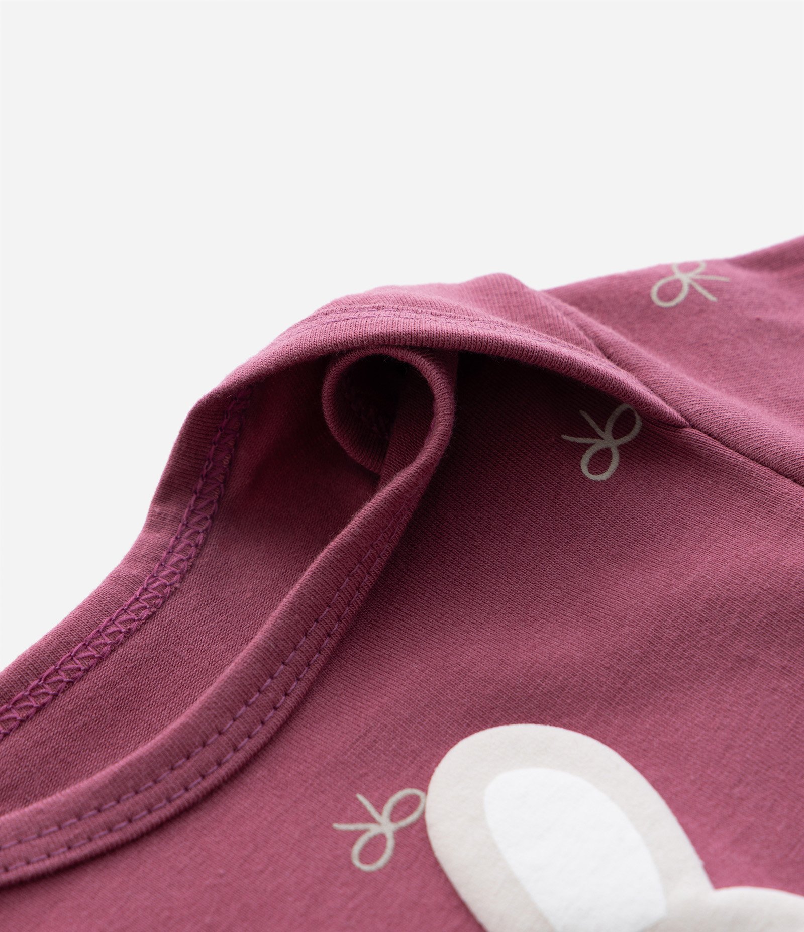 Body Infantil com Estampa de Coelhinho e Lacinhos – Tam 0 a 18 Meses Rosa Ameixa 5