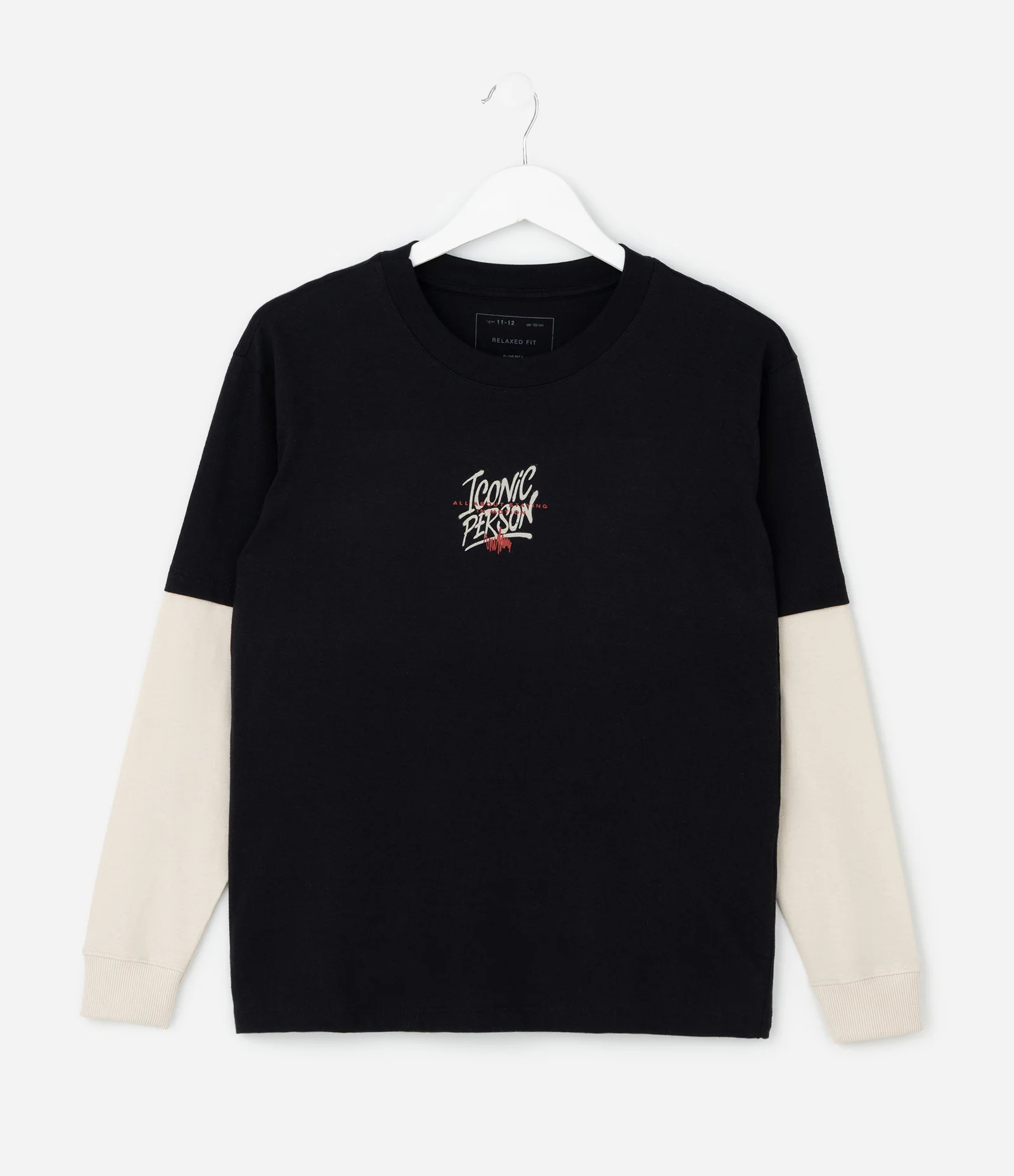 Camiseta Infantil com Estampa Lettering – Tam 5 a 14 Anos Preto 2