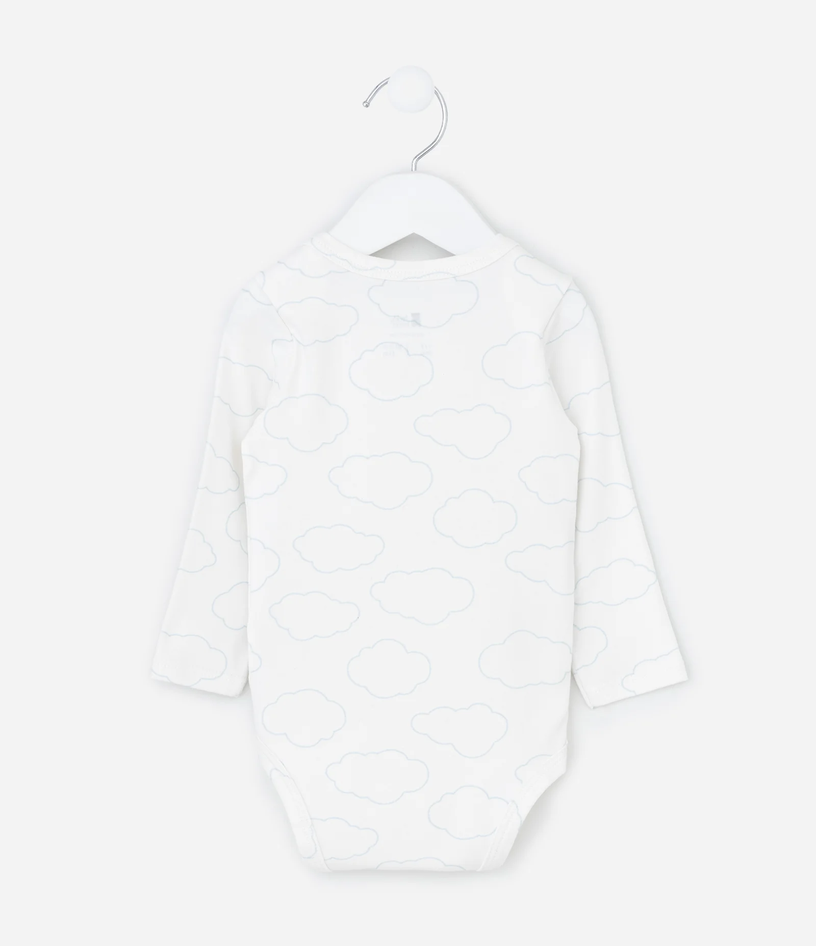 Body Infantil com Estampa de Nuvens – Tam RN a 18 Meses Branco 2