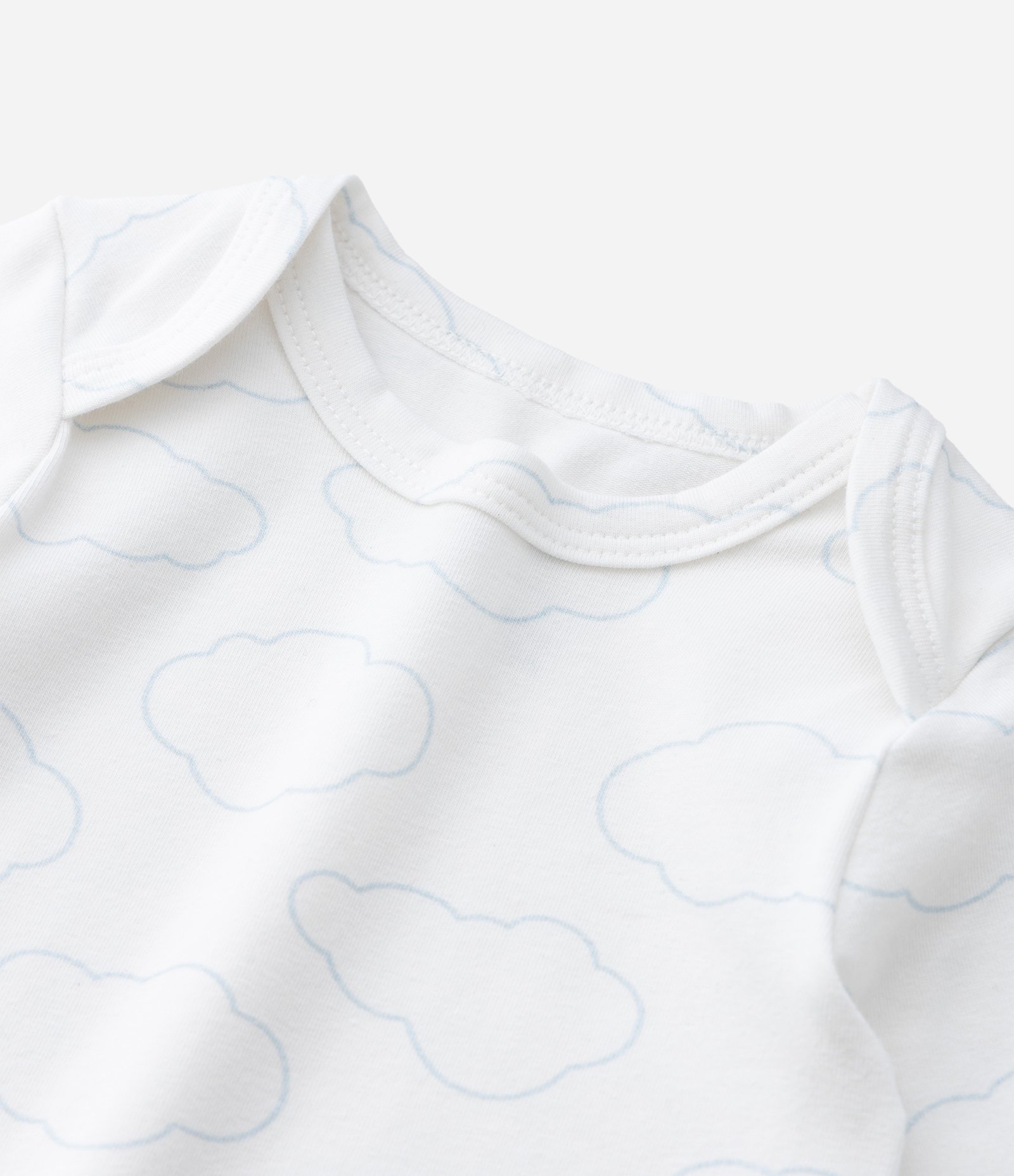 Body Infantil com Estampa de Nuvens – Tam RN a 18 Meses Branco 7