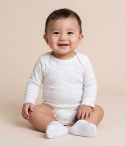 Body Infantil com Estampa de Nuvens – Tam RN a 18 Meses