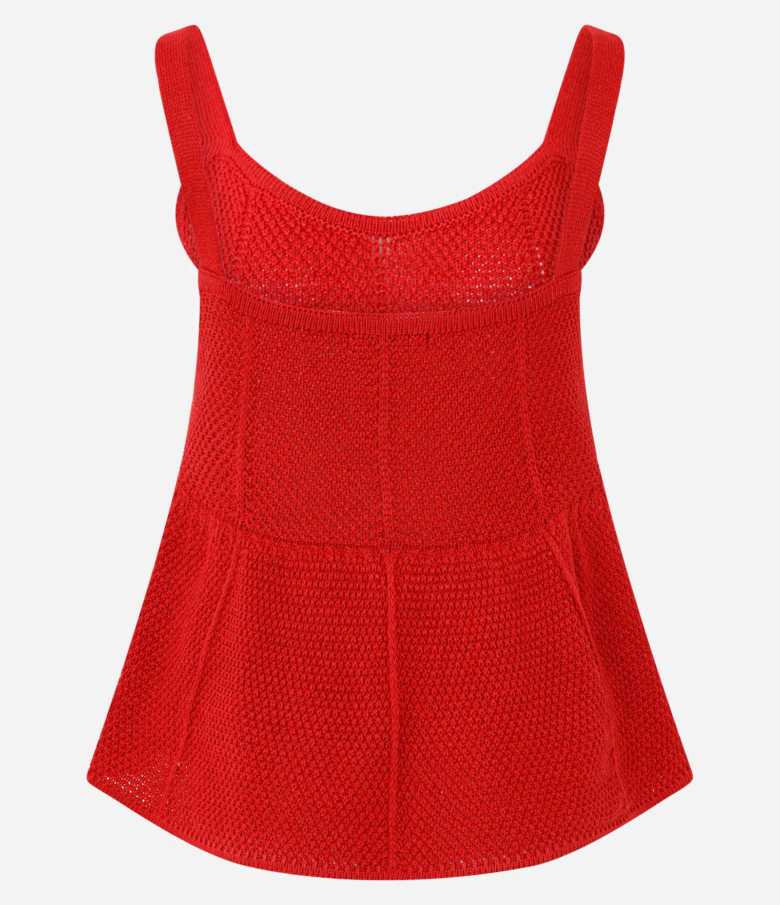 Blusa Peplum com Efeito Tricô e Alças Largas Vermelho 8