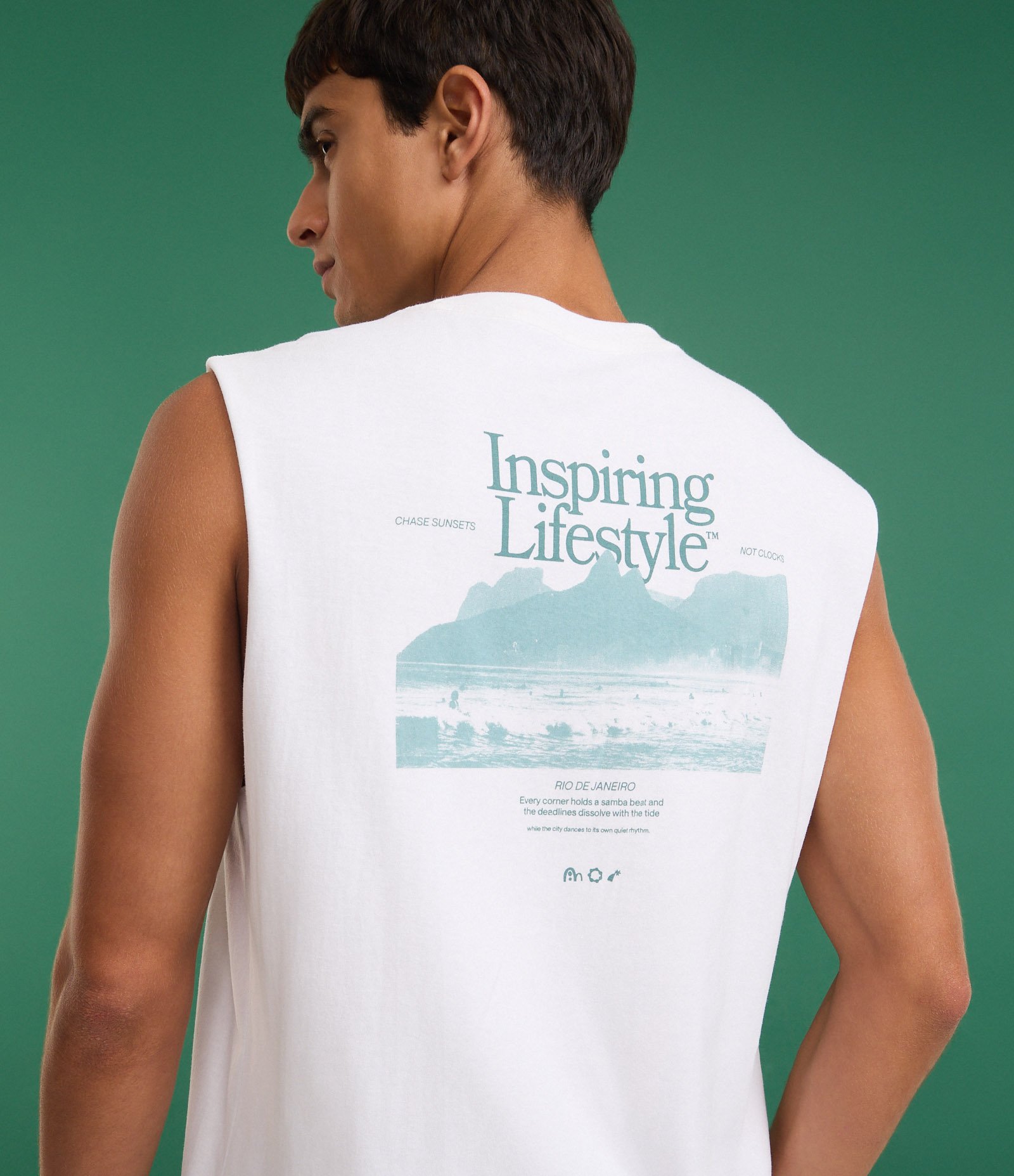 Regata Comfort em Algodão com Estampa Photoprint Rio de Janeiro Branco 3