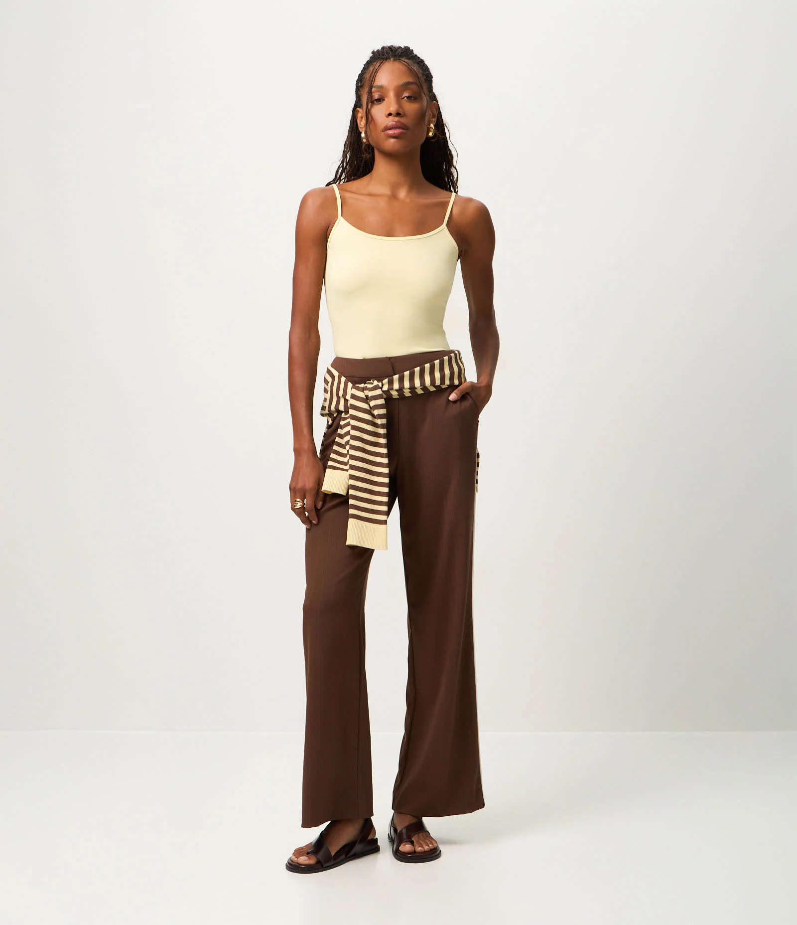 Blusa Básica em Poliamida com Alças Finas Off White 3