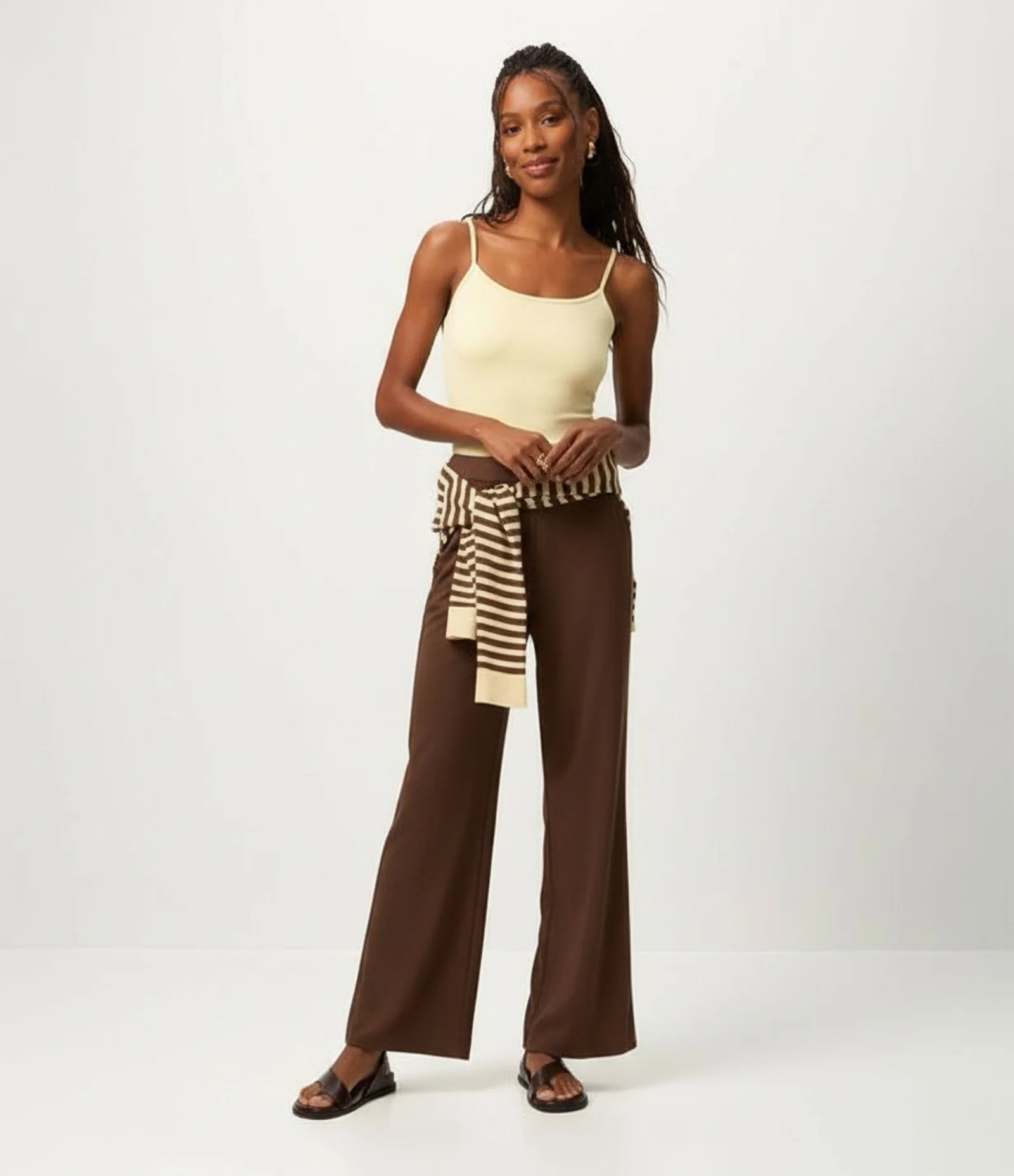 Blusa Básica em Poliamida com Alças Finas Off White 4