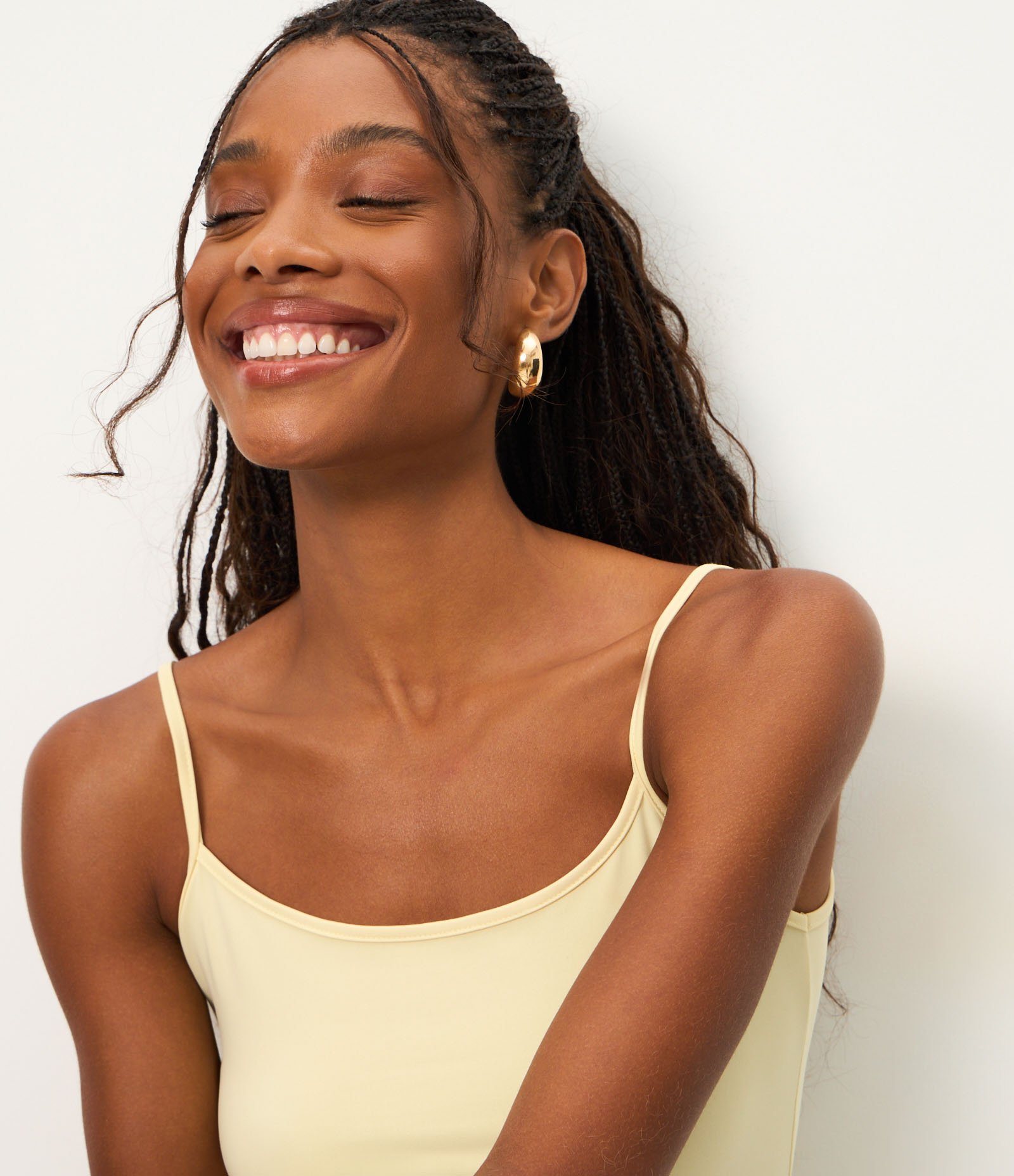 Blusa Básica em Poliamida com Alças Finas Off White 5